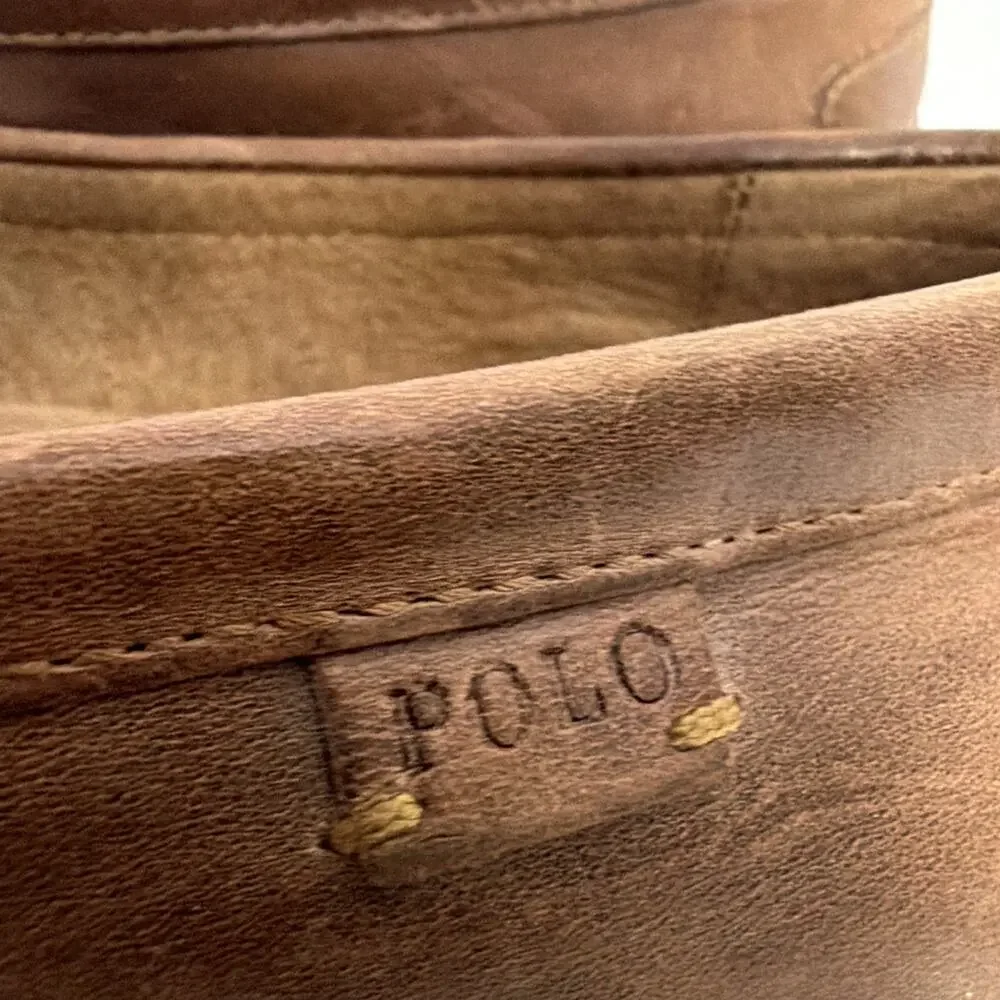 Polo Ralph Lauren Wes Penny Loafers Mens 14 D Brown Leather Driving Moccasin